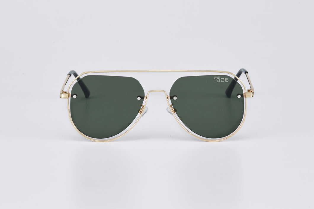DACIAN SUNGLASSES GOLD/GREEN