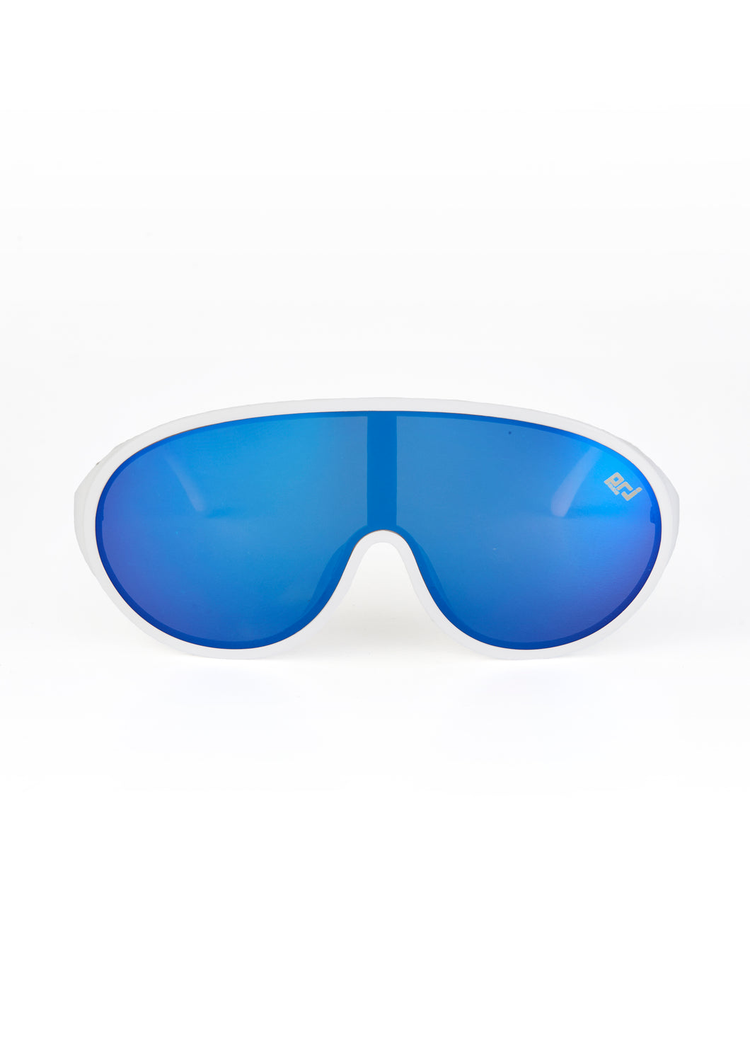 EDSEL ONE-PIECE LENS SUNGLASSES WHITE/BLUE