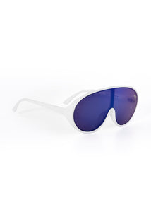 EDSEL ONE-PIECE LENS SUNGLASSES WHITE/BLUE