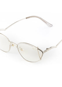 EVERETT CAT EYE SUNGLASSES SILVER/SILVER