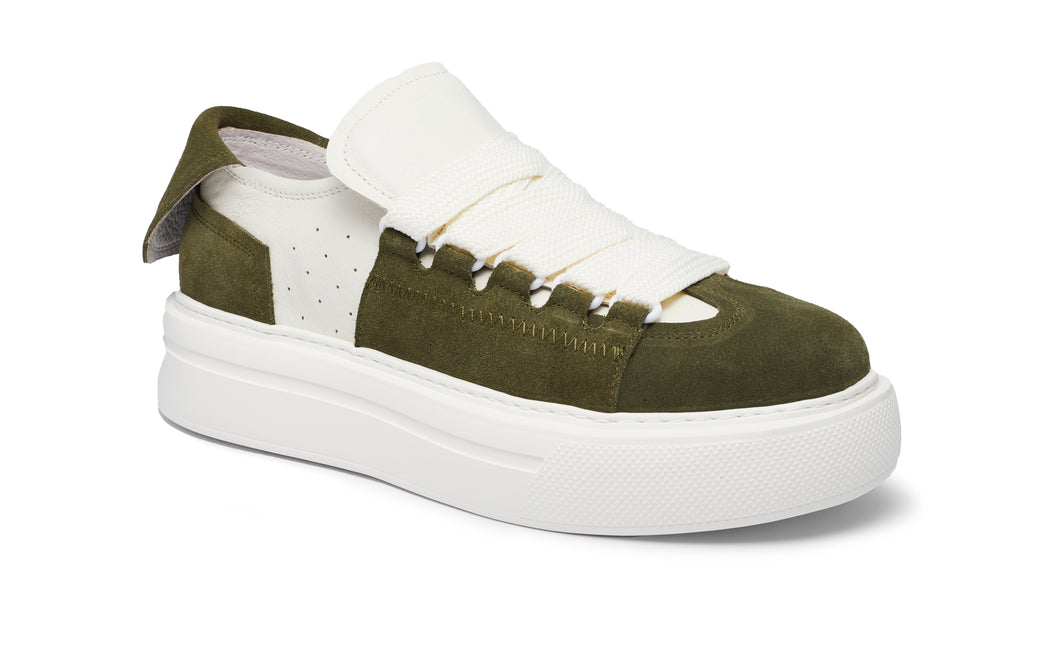 FELTON BROAD SHOELACE SUEDE LEATHER SNEAKER GREEN