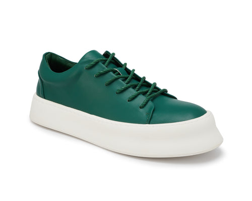 FALLON LOW CUT FAUX LEATHER SNEAKER GREEN