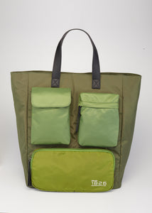 CAEDMON MULTIPOCKETS TOTE BAG GREEN