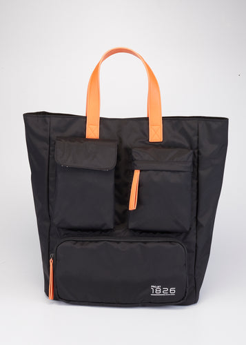 CAEDMON MULTIPOCKETS TOTE BAG BLACK