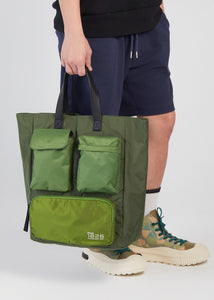 CAEDMON MULTIPOCKETS TOTE BAG GREEN