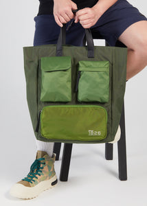 CAEDMON MULTIPOCKETS TOTE BAG GREEN
