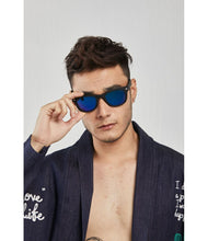 Load image into Gallery viewer, BEAMAN FOLDABLE SUNGLASSES BLACK/BLUE