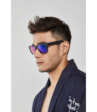 Load image into Gallery viewer, BEAMAN FOLDABLE SUNGLASSES BLACK/BLUE