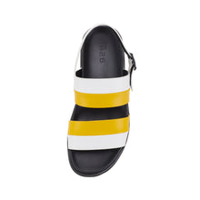 Load image into Gallery viewer, ETIENNE BACK SLING LEATHER SANDAL YELLOW/WHITE