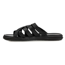 Load image into Gallery viewer, ANSON ROUND TOE LEATHER SANDALS BLACK