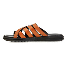 Load image into Gallery viewer, ANSON ROUND TOE LEATHER SANDALS BROWN