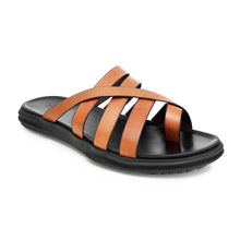 Load image into Gallery viewer, ANSON ROUND TOE LEATHER SANDALS BROWN