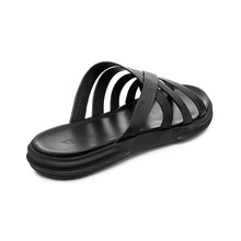 Load image into Gallery viewer, ANSON ROUND TOE LEATHER SANDALS BLACK