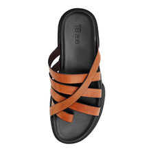Load image into Gallery viewer, ANSON ROUND TOE LEATHER SANDALS BROWN