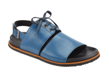 Load image into Gallery viewer, ENGELBERT LACE UP LEATHER SANDAL BLUE