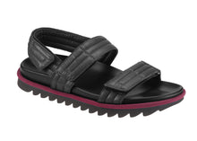 Load image into Gallery viewer, ELROY PADDED LEATHER SANDAL BLACK