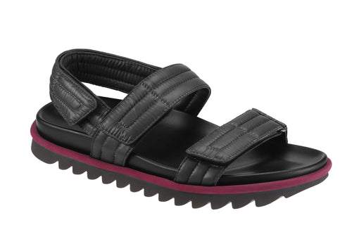 ELROY PADDED LEATHER SANDAL BLACK