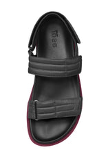 Load image into Gallery viewer, ELROY PADDED LEATHER SANDAL BLACK