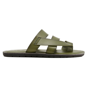CADMAN SLIP ON LEATHER SANDAL GREEN