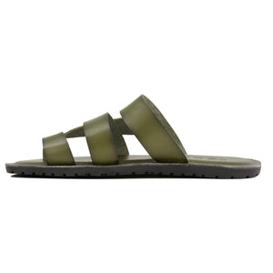CADMAN SLIP ON LEATHER SANDAL GREEN
