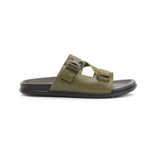 Load image into Gallery viewer, DELROY LEATHER SLIP ON LEATHER SANDAL GREEN