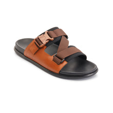 Load image into Gallery viewer, DELROY LEATHER SLIP ON LEATHER SANDAL BROWN