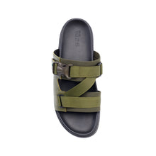 Load image into Gallery viewer, DELROY LEATHER SLIP ON LEATHER SANDAL GREEN