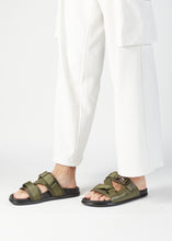 Load image into Gallery viewer, DELROY LEATHER SLIP ON LEATHER SANDAL GREEN