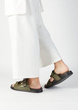 Load image into Gallery viewer, DELROY LEATHER SLIP ON LEATHER SANDAL GREEN