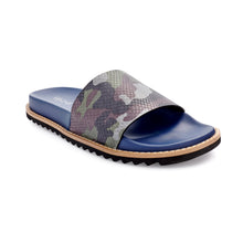Load image into Gallery viewer, ARNOLD SLIDE LEATHER SANDALS CAMOUFLAGE GREEN