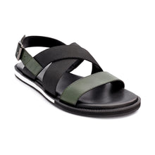 Load image into Gallery viewer, ACHEH BACK SLING LEATHER SANDALS OLIVE GREEN