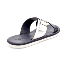 Load image into Gallery viewer, ARSEN CROSS STRAP LEATHER SANDALS BLUE