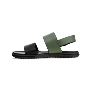 CAROLUS BACK SLING LEATHER SANDALS OLIVE GREEN
