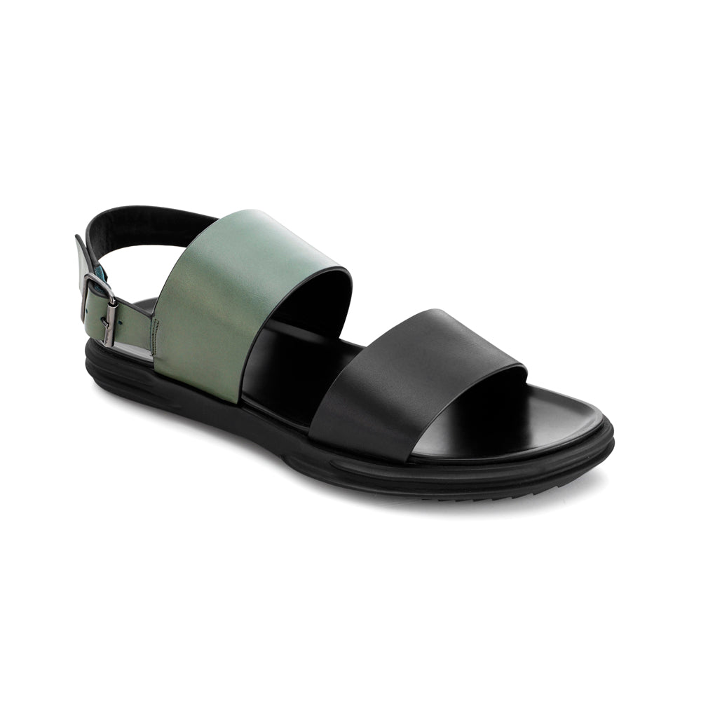 CAROLUS BACK SLING LEATHER SANDALS OLIVE GREEN