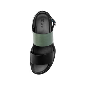 CAROLUS BACK SLING LEATHER SANDALS OLIVE GREEN