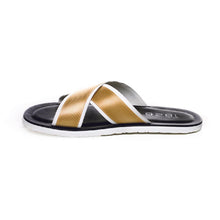 Load image into Gallery viewer, BEVIS CROSS STRAP LEATHER SLIPPER BEIGE