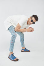 Load image into Gallery viewer, ENGELBERT LACE UP LEATHER SANDAL BLUE