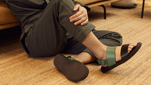 CAROLUS BACK SLING LEATHER SANDALS OLIVE GREEN