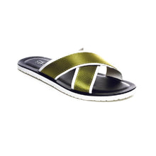 Load image into Gallery viewer, BEVIS CROSS STRAP LEATHER SLIPPER GREEN